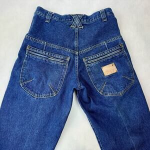 Vintage Lugz Jeans Blue Utility Wide Leg Baggy Logo‎ Y2K Skater Pants 964112